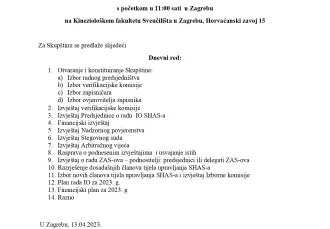 Poziv na izbornu Skupštinu SHAS-a
